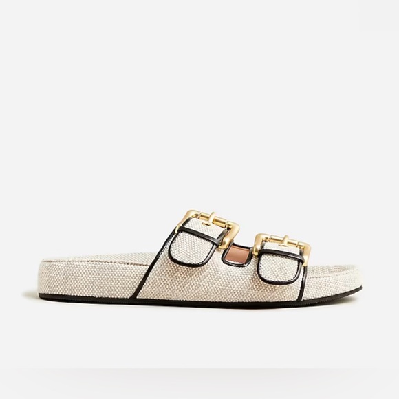 NWT J.Crew Marlow Sandals in Canvas Size 8.5 Color Moroccan Sand - Picture 2 of 13